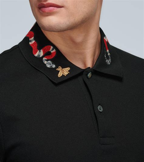 snake collar shirt gucci|Gucci polo shirt snake collar.